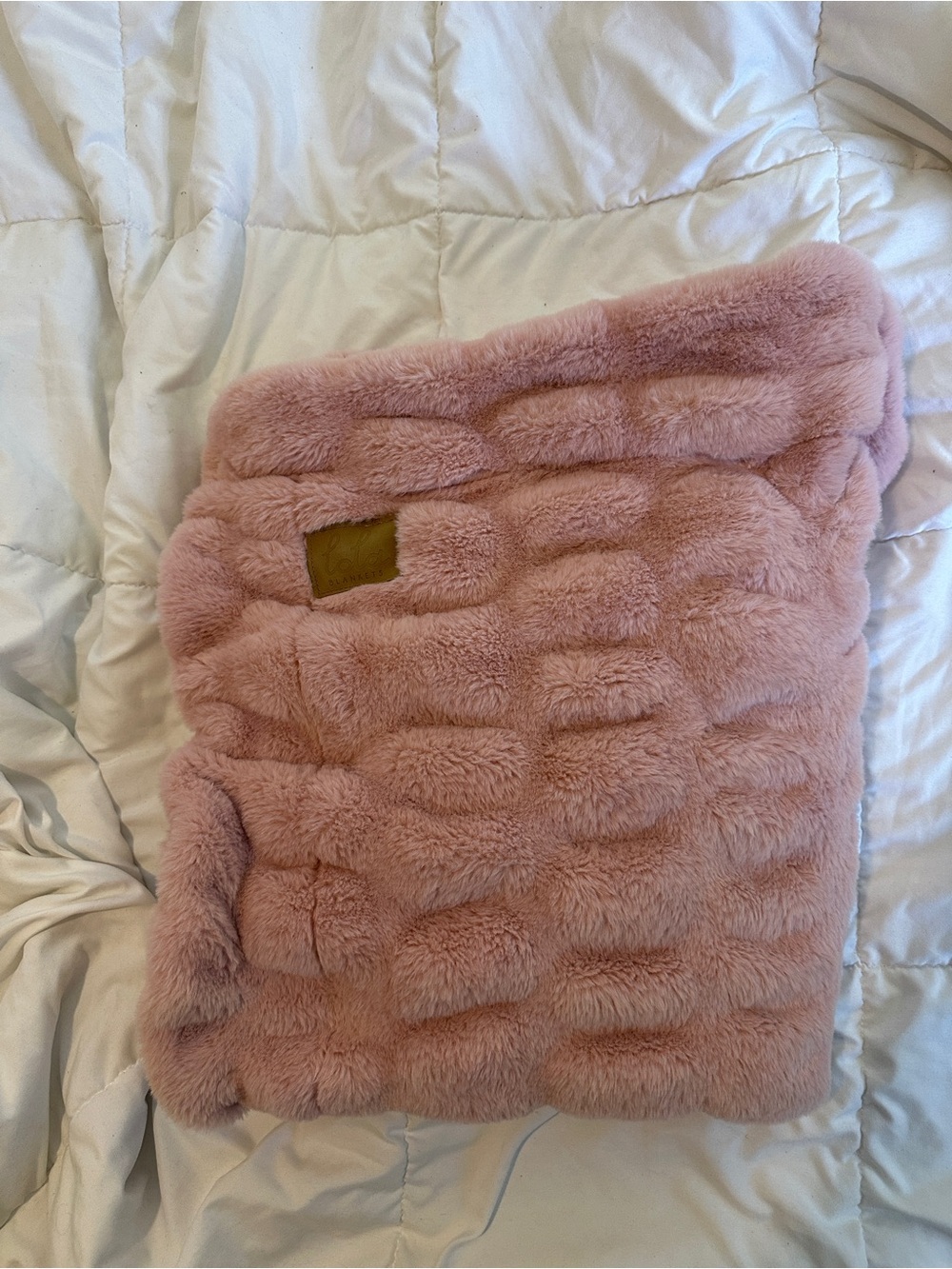 lola Plush Faux Fur Pink baby Throw Blanket